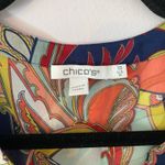 Chico's Colorful Paisley Transparent Button Down Shirt Women's 1.5 / 10 / Large Photo 2