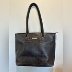 Hartmann Tote Croc Embossed Black Leather Zip close hand/shoulder bag Photo 14