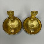 Vintage Courreges Paris Black Enamel And Gold Tone Earrings Clip On Photo 9