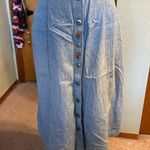 Hammerschmid 90s vintage denim midi skirt embroidered flowers pewter buttons 1X Blue Size undefined Photo 0