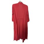 Natori  Robe Woman M Coral Belted Tie Stretchy Knit Midi Length Photo 2