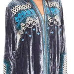 Johnny Was JWLA Tansy Velvet Zip Up Embroidered Hoodie Jacket NWT RARE Photo 0