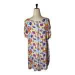 Cynthia Rowley  Shirt Women 2X White Floral High Low Hem Button Back‎ Top Boho Photo 3