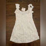 Selfie Leslie  White Dress Annie Ruffle Shoulder Strap Mini Dress Medium New NWT Photo 2