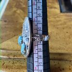 White Buffalo Blue Turquoise Sterling Silver Forest Ring Size 6 Photo 7