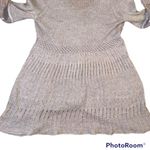 Free People  Tan Fuzzy Textured Bell Sleeve Alpaca Mohair Blend Sweater size XS Photo 8