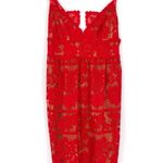 For Love & Lemons NEW  Gianna Lace Midi Dress Floral in Hot Red Women's S Photo 2