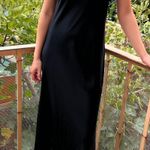 Alyn Paige Vintage 90s Sleeveless Black Maxi Dress High Neck Scoop Back  4 Small Photo 0