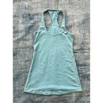 Lululemon  Aqua Blue White Micro Stripe Cool Racerback Tank Top Size 4 Photo 4