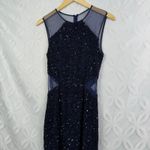 Parker  Black‎ Illusion Sequin Blue Cocktail Sheath Mini Dress Size L NWOT $460 Photo 8