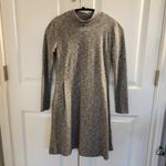 Madewell  Cityblock Mock Neck knit long sleeve Mini  sweater Dress gray S fall Photo 4