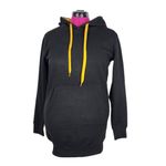 Magic Fashion Long Hoodie Black with Yellow Drawstrings Tunic Pocket Size M/L Size M Photo 2