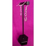 Handmade  Dangly Silver Peace Sign Earrings Photo 2