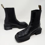 Dr. Martens Maybole Chelsea Boots Black Leather Platform Square Toe US 6 Photo 9