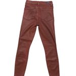 Paige  Hoxton 27 High Waist Ankle Skinny Coated Jeans Burgundy Dust Luxe Photo 1