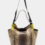Jimmy Choo Beige/Green Karung and Watersnake Anna Shoulder Bag Photo 6