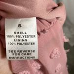 Just Me Dress Small Pink Pom Pom Swiss Dot Lace Trim Long Sleeve Mini Occasion Photo 10