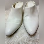 Vince Emberly White Leather Pointy-Toe Mules Photo 3