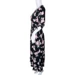 Free People  Dress Womens Small Black Pink Floral Love of My Life Midi Dress Boho Photo 2