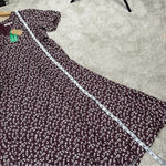 NWT Boden Cut Out Midi Tea Dress Shortsleeve Dark Burgundy Sweet Daisy Size 14R Purple Photo 15