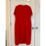 ASHRO Women's Red Dress Beaded Neckline & Sleeves Elegant Party Cocktail Size 16 Photo 3