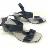 Morenatom Brazilian Leather Sandals block heel strappy Patent Shiny Black Size 9 Photo 4