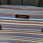 Kate Spade Blue/Yellow/Tan Striped Purse with Black Shoulder Strap Photo 1