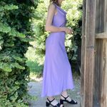 Vintage 90’s Lavender Purple Beaded Draped Neckline Maxi Formal Dress Size S Photo 2