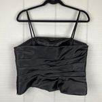 Bill Levkoff Black Satin Formal 2 Piece A-line Skirt Ruched Top Removable Straps Photo 0