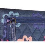 Vera Bradley Retired Floral Quilted Cotton Trifold Wallet Navy Purple Lining EUC Photo 7