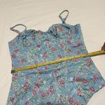 ZARA Women’s  Blue Floral Corset Look Bodysuit Sz S Small NWOT Photo 3