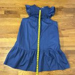 Old Navy  Blue Ruffle Smocked High Neck Cut out Cotton Midi Dress Womens Medium Photo 5