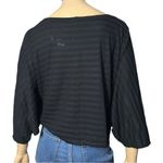 Robert Rodriguez  Women’s Size S Black Shadow Stripe Batwing Cropped Top Shirt Photo 4