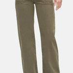 frame denim Frame Women’s Utility Pocket Pants Straight Leg High Rise Washed Winter Moss 29 Photo 0