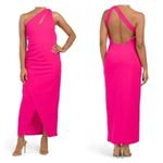NWT RACHEL Rachel Roy One Shoulder Dress Pink Sizzle XL Elegant Party Cocktail Photo 1