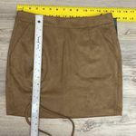 NWT Relish Noless Tan Faux Suede Zip Back Tied Side Slit Mini Skirt Size Small Photo 9
