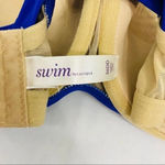 Cacique Lane Bryant Swim Bikini Top Blue Build in Bandeau Bra Womens Size 36DD Photo 6