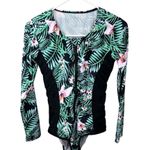 Tropical Floral One Piece Swimsuit Size Medium beach vacation resort colorful Multiple Photo 0