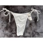 AEXAE Tyra Tie Side Bikini Bottom in White Small New Womens Swim Suit Photo 4