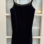 Central Park West Vintage  Navy Velvet Cami Slip Intimates Dress Size M Medium Photo 0