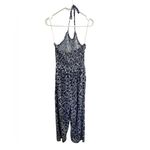 Patrons of Peace Boho Print Halter Jumpsuit – Blue & White, Size S Photo 1