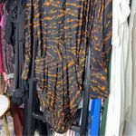 The Attico “Hatty” Black & Cinnamon Tiger Print Draped Mini Dress Photo 5