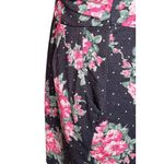 Toska Vtg Y2K Denim Look Polka Dot Pink Floral Strapless Mini Dress Zipper Sz L Photo 4