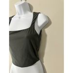 EFAN Square Neck Sleeveless Cropped Tank Top Green Polyester Spandex Size S Photo 1