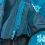 1960s Vintage Vogue Couturier Teal Blue Floral Long Sleeve Dress Small Formal Size XS Photo 8