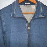 draper's & damon's Draper’s & Damon’s Blue Denim Look Stretch Cotton Zip Up Normcore Jacket XL Photo 2