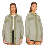 Free People Ruby Oversized Utility Shacket Jacket Elbow Patch Button Down Large Photo 2