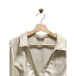 Altar'd State Altar’d State Satin Cropped Ruched Pirate Blouse Cream Size M Festival Baddie Photo 4