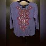 Lucky Brand  Diamond Embroidered Top Sz Small Photo 1