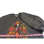 Hasta Siempre Women's Sweater S Small Gray Fleece Lining "La Catrina" Halloween Photo 5